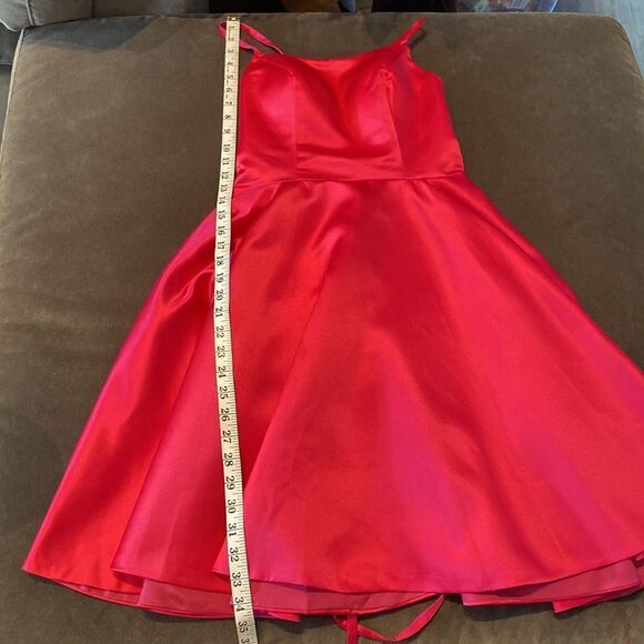 Women’s Short Pink Prom Party Homecoming Dress Criss Cross Back Ties Size 0 NWOT - Picture 12 of 12